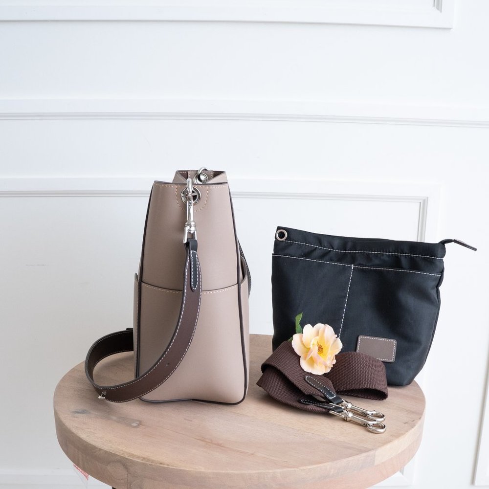 *NEW* The Jordan Leather Bucket Bag - Pale Rose - Picture 4 of 7
